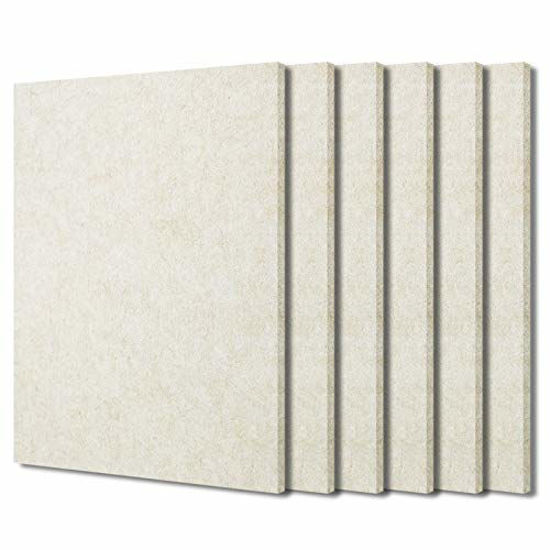 Picture of BXI Sound Absorber - 16 X 12 X 3/8 Inches 6 Pack High Density Acoustic Absorption Panel, Sound Absorbing Panels Reduce Echo Reverb, Tackable Acoustic Panels for Wall and Ceiling Acoustic Treatment