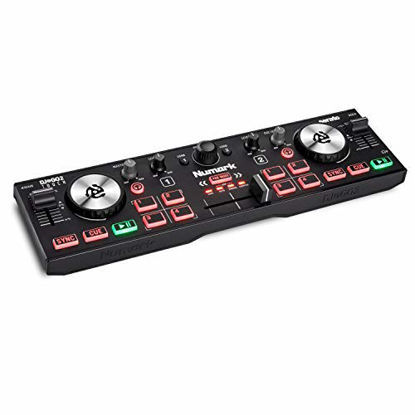 Picture of Numark DJ2GO2 Touch - Compact 2 Deck USB DJ Controller For Serato DJ with a Mixer / Crossfader, Audio Interface and Touch Capacitive Jog Wheels