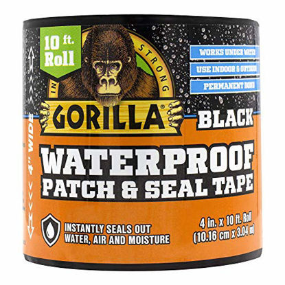 Picture of Gorilla Waterproof Patch & Seal Tape 4" x 10' Black, (Pack of 1)