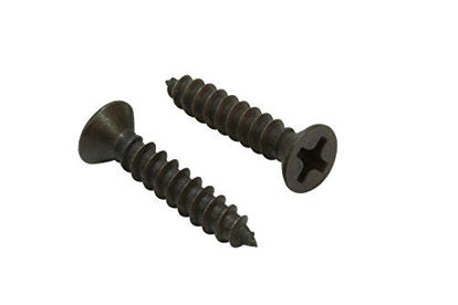 Picture of #6 X 3/4'' Black Oxide Coated Stainless Flat Head Phillips Wood Screw, (100 pc), 18-8 (304) Stainless Steel Screws by Bolt Dropper