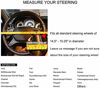 Picture of Valleycomfy Universal 15 inch Auto Car Steering Wheel Cover with Black Genuine Leather for HRV CRV Accord Corolla Prius Rav4 Tacoma Camry X1 X3 X5 335i 535i,etc.