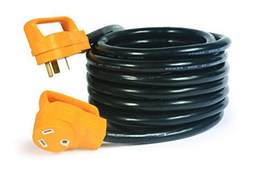 Picture of Camco (55191) 25' PowerGrip Heavy-Duty Outdoor 30-Amp Extension Cord for RV and Auto | Allows for Additional Length to Reach Distant Power Outlets | Built to Last