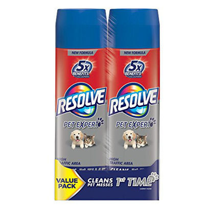 Picture of Resolve Dual Pack Pet High Traffic Carpet Foam, 44 oz (2 Cans x 22 oz), Cleans Freshens Softens & Removes Stains