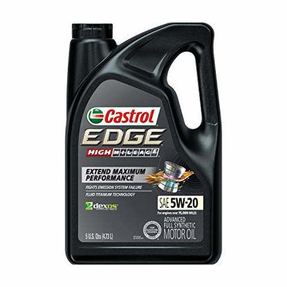 Picture of Castrol 03143C Edge High Mileage 5W-20 Advanced Full Synthetic Motor Oil, 5 Quart, 3 Pack