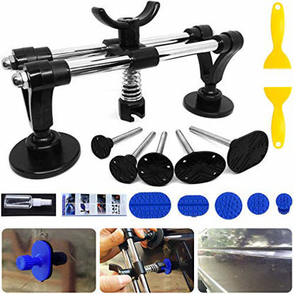 Picture of Manelord Auto Body Repair Tool Kit, Car Dent Puller with Double Pole Bridge Dent Puller, Glue Puller Tabs, Glue Shovel for Auto Dent Removal, Minor dents, Door Dings and Hail Damage