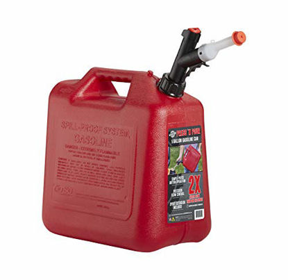 Picture of GARAGE BOSS GB351 Briggs and Stratton Press 'N Pour Gas Can, 5 gallon, Red