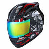Picture of 1Storm Motorcycle Bike Full FACE Helmet Mechanic Skull - Tinted Visor RED