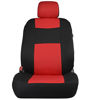 Picture of BDK PolyPro Car Seat Covers, Full Set in Red on Black - Front and Rear Split Bench Protection, Easy to Install, Universal Fit for Auto Truck Van SUV