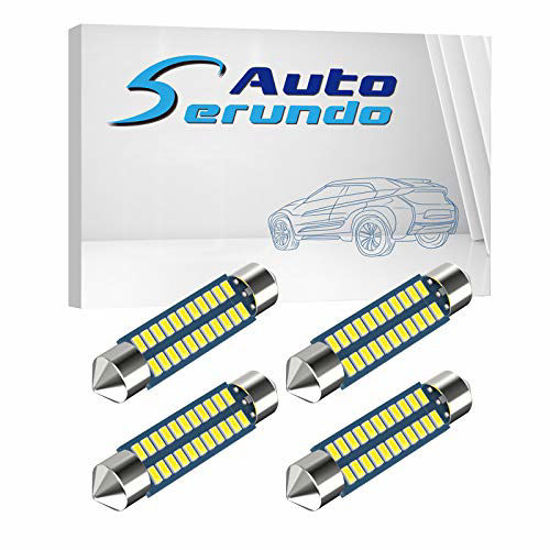 Picture of Serundo Auto 578 Led Bulb 211-2 Led Festoon Bulb 41mm 42mm 1.65in 212-2 Led Festoon Bulb for Car Map Light Dome Light, 6000k White Super Bright Interior Led Festoon Bulb,Pack of 4pcs