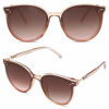 Picture of SOJOS Classic Round Retro Plastic Frame Vintage Large Sunglasses BLOSSOM SJ2067 with Crystal Brown Frame/Brown Lens