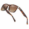 Picture of DUBERY Vintage Polarized Sunglasses for Men Women Retro Square Sun Glasses D518 (Tortoise Frame/Brown Lens)