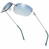 Picture of The Fresh Minimalist Small Rectangular Super Lightweight Sunglasses Clear Eyewear - Gift Box Package (102-Silver, Gradient Blue, 58)
