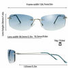 Picture of The Fresh Minimalist Small Rectangular Super Lightweight Sunglasses Clear Eyewear - Gift Box Package (102-Silver, Gradient Blue, 58)