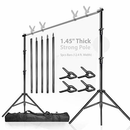 Picture of LimoStudio, 12ft (W) x 10ft (H) Backdrop Muslin Support Structure System Strong and Stable 12.4 ft. Backdrop Stand, Premium Quality Carry Bag, Photo Video Studio, AGG1782