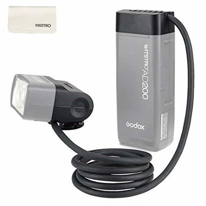 Picture of Godox 200W Extension Flash Head EC200 for Godox AD200 Pocket Flash, 2M Extend Power Cable, Works with AD200 Bare Bulbs Head and Speedlite Head