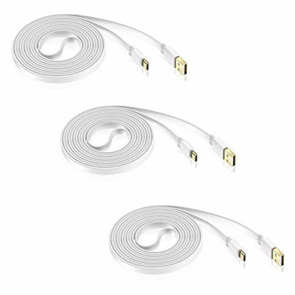 Picture of Elebase Micro USB Power Cable 30 Feet (3 Pack),Flat Micro USB Charging Cord,Charger for Wyze Cam Pan,Yi Cam,Nest Cam,Blink XT Camera,Furbo Dog,Arlo Q,Netvue,Xbox One Controller