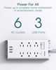 Picture of Power Strip Surge Protector, Addtam 6 Outlets and 3 USB Ports 5Ft Long Extension Cord, Flat Plug Overload Surge Protection Outlet Strip, Wall Mount for Home, Office and More, ETL Listed