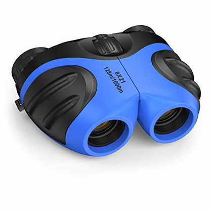 Picture of LET'S GO! Binoculars for Kids Outdoor Toys for 3-12 Years Old Kids, 8X21 High Resolution Compact Waterproof Bird Watching Foldable Binocular Perfect for Travel,Camping,Hiking,Birthday Xmas(Blue)