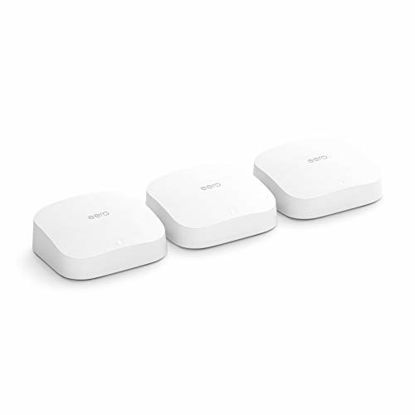 Picture of Introducing Amazon eero Pro 6 tri-band mesh Wi-Fi 6 system with built-in Zigbee smart home hub (3-pack)