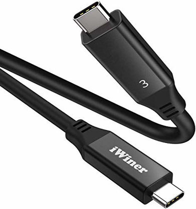 Picture of Thunderbolt 3 Cable 2.3Ft/40Gbps/5K, iWiner (USB4) USB C to USB C Cable 40Gbps Data Transfer/ 100W 5A Charging/ 5K@60Hz Type-C Compatible with External SSD, eGpu, USB-C Docking Station, MacBook-0.7m