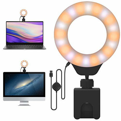 Picture of Laptop Light for Video Conferencing, Led Ring Light with Clip for Working, Recording, Zoom, Self Broadcasting and Live Streaming