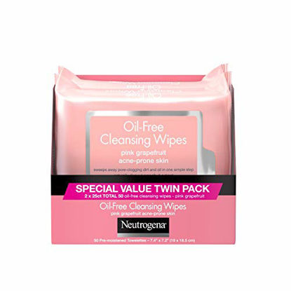 Picture of Neutrogena Twin Pack Oil Free Cleansing Wipes, Pink Grapefruit