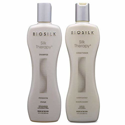Picture of Biosilk Silk Therapy Duo Set Shampoo and Conditioner 12 Oz