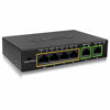 Picture of BV-Tech 6 Port PoE+ Switch (4 PoE+ Ports with 2 Ethernet Uplink and Extend Function) - 60W - 802.3at + 1 High Power PoE Port| Desktop Fanless Design | Sturdy Metal Housing