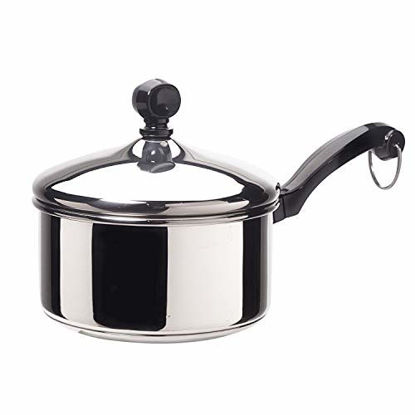 Picture of Farberware Classic Stainless Steel Sauce Pan/Saucepan with Lid, 1 Quart, Silver,50000