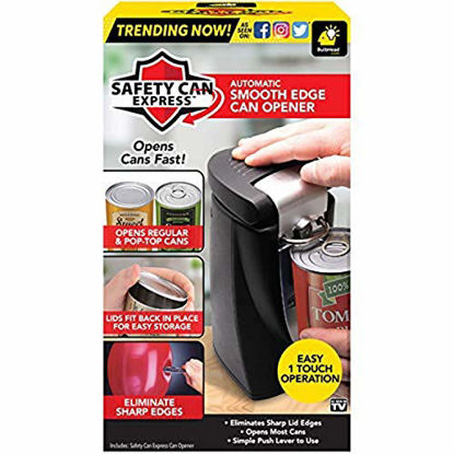Picture of Original Safety Can Express As Seen On TV by BulbHead - Easy One-Touch Operation - Effortless Electric Can Opener Leaves Smooth Edges - Works On All Types of Cans - Lids Fit Back In Place for Storage
