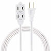 Picture of GE 6 Ft Extension Cord, 3 Outlet Power Strip, 2 Prong, 16 Gauge, Twist-to-Close Safety Outlet Covers, Indoor Rated, Perfect for Home, Office or Kitchen, UL Listed, White, 51937