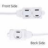 Picture of GE 6 Ft Extension Cord, 3 Outlet Power Strip, 2 Prong, 16 Gauge, Twist-to-Close Safety Outlet Covers, Indoor Rated, Perfect for Home, Office or Kitchen, UL Listed, White, 51937