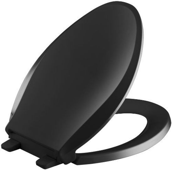 Picture of KOHLER K-4636-7 Cachet Quiet-Close with Grip-Tight Bumpers Elongated Toilet Seat, Black Black