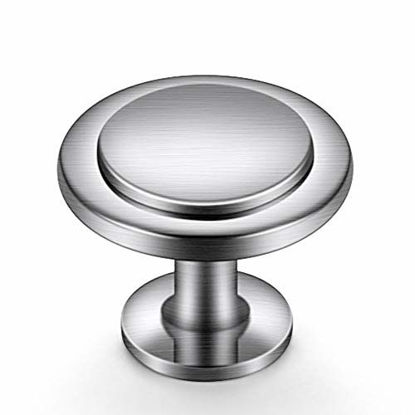 Picture of Ravinte 15 Pack 1-1/4 inch Kitchen Cabinet Knobs Dresser Knobs Drawer Knobs Brushed Nickel Zinc Knobs Drawer Pulls Door Knobs Dresser Drawer Handles Knobs for Dresser Drawers