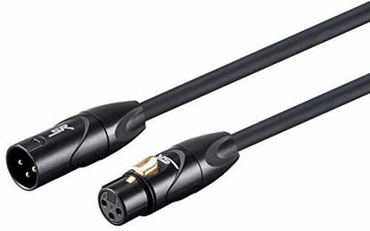 Picture of Monoprice XLR Male to XLR Female Cable [Microphone & Interconnect] - 50 Feet | Gold Plated, 16AWG - Stage Right Series Black