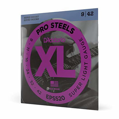 Picture of D'Addario EPS520 ProSteels Electric Guitar Strings, Super Light, 9-42