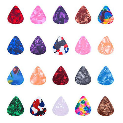 Picture of I-MART Stylish Colorful Celluloid Guitar Picks Plectrums for Guitar Bass Ukulele 0.46mm (Pack of 24 - Assorted Colors)
