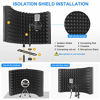 Picture of Aokeo Professional Studio Recording Microphone Isolation Shield, Pop Filter.High Density Absorbent Foam is Used to Filter Vocal. Suitable for Blue Yeti and Any Condenser Microphones(AO-302 With Stand)