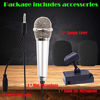 Picture of mini microphone for iphone,Tiny Microphone,Portable Microphone/mini mic,for Mobile Phone, Computer, Tablet, Recording Chat and Singing,with Mic Stand and 2PCS sponge foam cover (silver white)