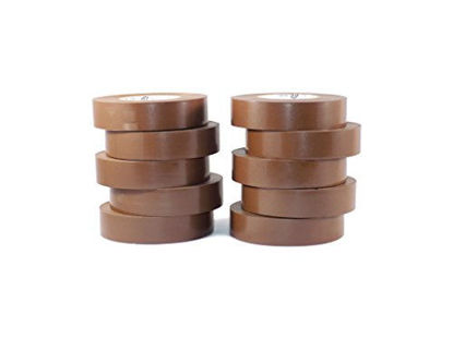 Picture of T.R.U. EL-766AW Brown General Purpose Electrical Tape 3/4" (W) x 66' (L) UL/CSA listed core. Utility Vinyl Synthetic Rubber Electrical Tape (10 Pack) - Suitable for Use At No More Than 600V and 80 C.