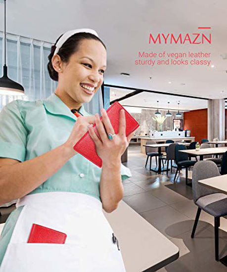 Mymazn Black Server Book For Waitress Waiter Restaurant Waitstaff Organizer Serving Guest Check Book Holder With Money Pocket Fits Server Apron P 112512996 - View #7