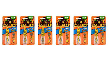 Picture of Gorilla Super Glue with Brush & Nozzle Applicator, 10 Gram, Clear, (Pack of 6)