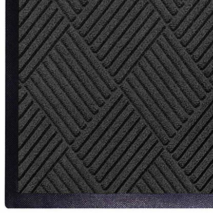 Picture of M+A Matting 208540410 WaterHog Diamond | Commercial-Grade Entrance Mat with Rubber Border - Indoor/Outdoor, Quick Drying, Stain Resistant Door Mat (Charcoal, 4' x 10')