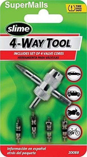 Slime 20088 4-Way Valve Tool with 4 Valve Cores