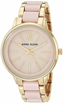 Picture of Anne Klein Women's Gold-Tone and Blush Pink Resin Bracelet Watch
