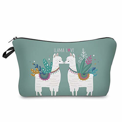 Picture of Water Resistant Cute Small Makeup Bag, Nice Printing Cosmetic Bags Travelling case (llama gifts 51434)