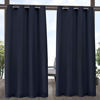Picture of Exclusive Home Curtains Indoor/Outdoor Solid Cabana Grommet Top Curtain Panel Pair, 54x108, Navy