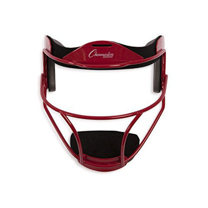 Picture of Champion Sports FMARD Steel Softball Face Mask - Classic Baseball Fielders Masks for Adults - Durable Head Guards - Premium Sports Accessories for Indoors and Outdoors - Red