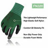 Picture of DEX FIT Gardening Work Gloves FN320, 3D Comfort Stretch Fit, Power Grip, Thin Lightweight, Durable Foam Nitrile Coating, Machine Washable, Forest Green Small 3 Pairs Pack