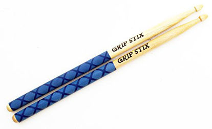 Picture of GRIP STIX 13" Long BLUE NON-SLIP GRIP Drumsticks for Kids - Ideal For All Drumming, Cardio Fitness, Aerobic & Workout Exercises